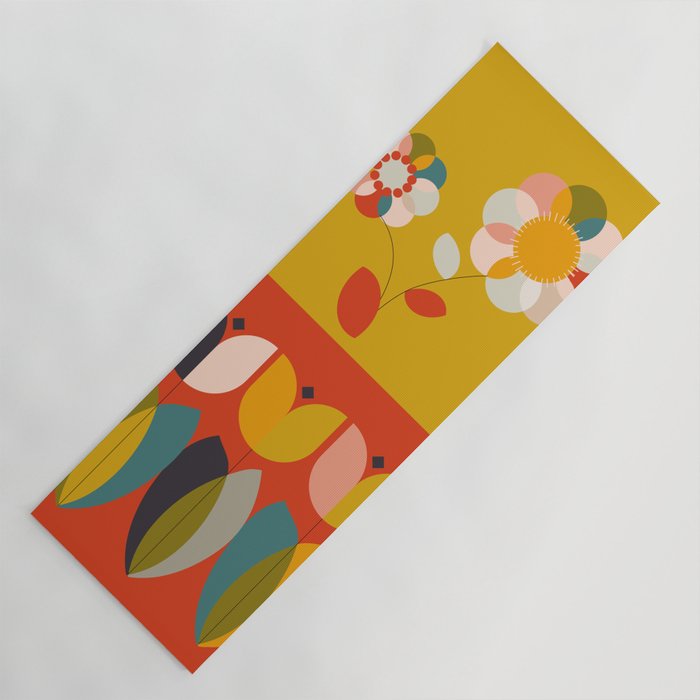 mid century bauhaus floral large 1 Yoga Mat Gallery Image 1