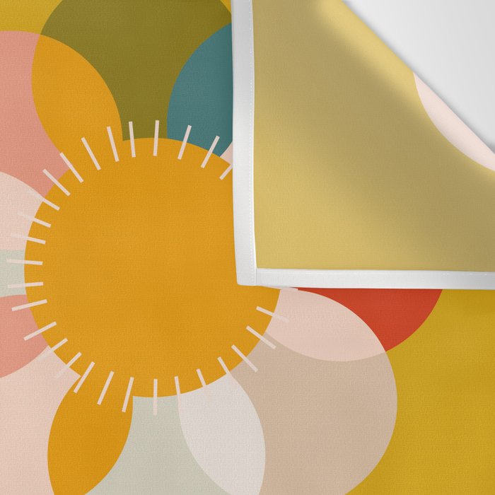 mid century bauhaus floral large 1 Wall Tapestry Gallery Image 3