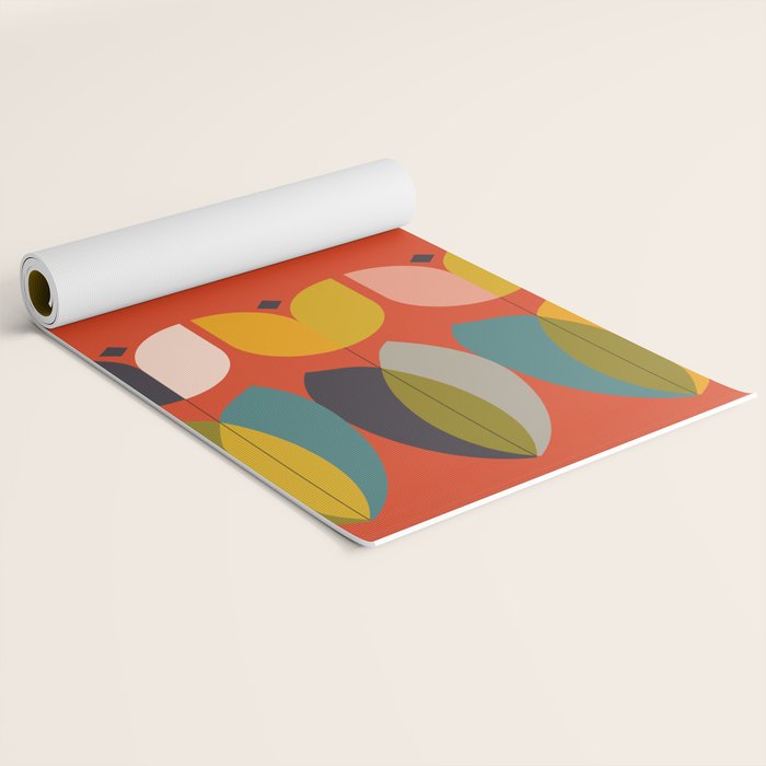 mid century bauhaus floral large 1 Yoga Mat Gallery Image 2