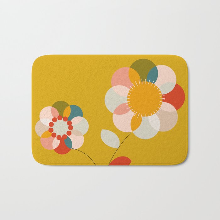 mid century bauhaus floral large 1 Bath Mat Gallery Image 1