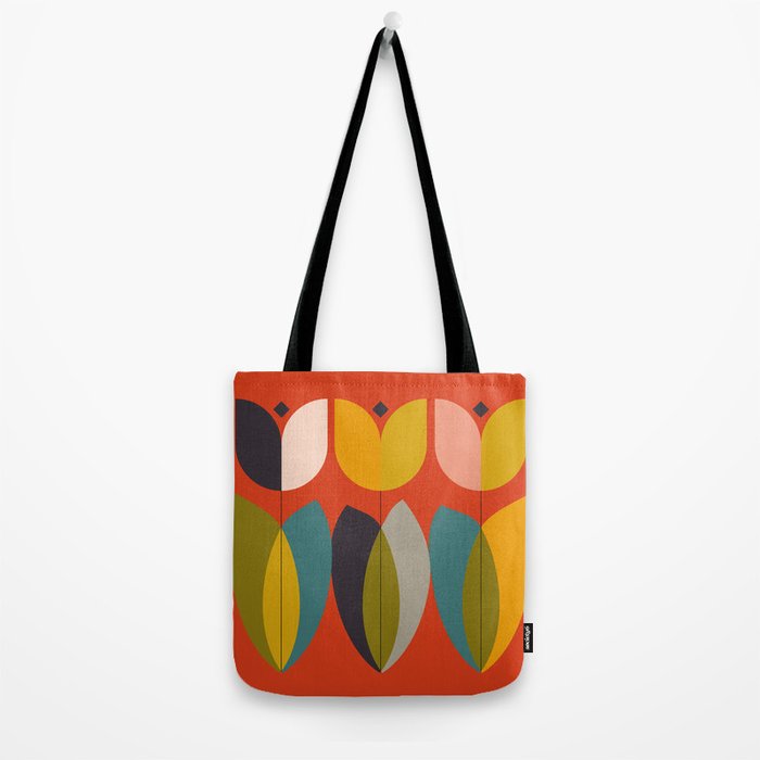 mid century bauhaus floral large 1 Tote Bag Gallery Image 2