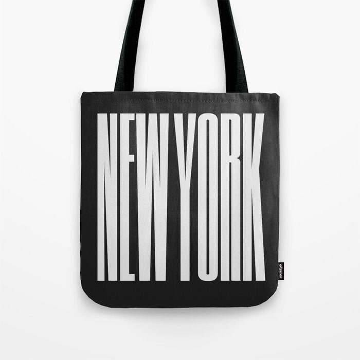 New York: B&W Typography Edition Tote Bag Gallery Image 1