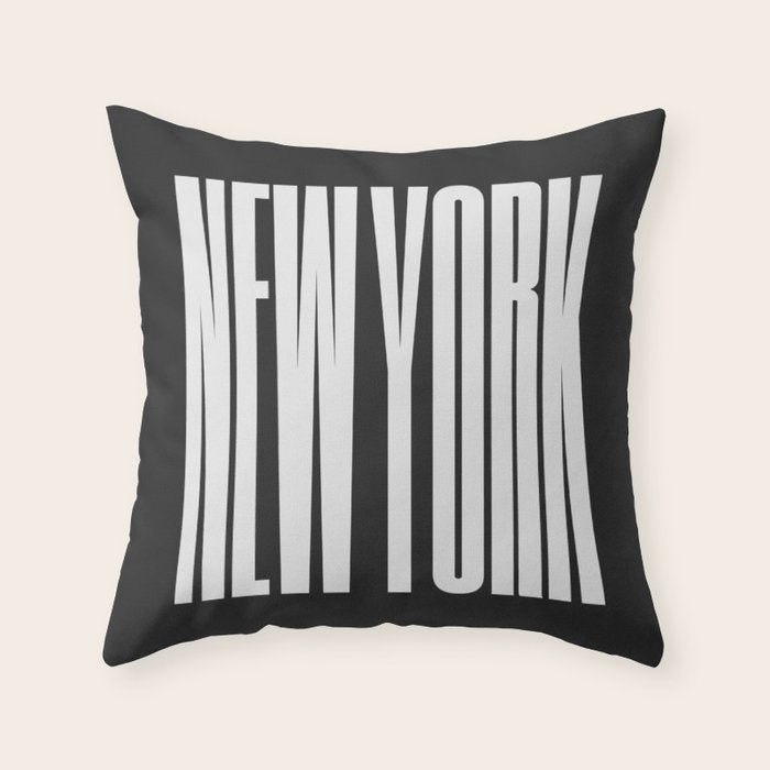 New York: B&W Typography Edition Throw Pillow Gallery Image 6