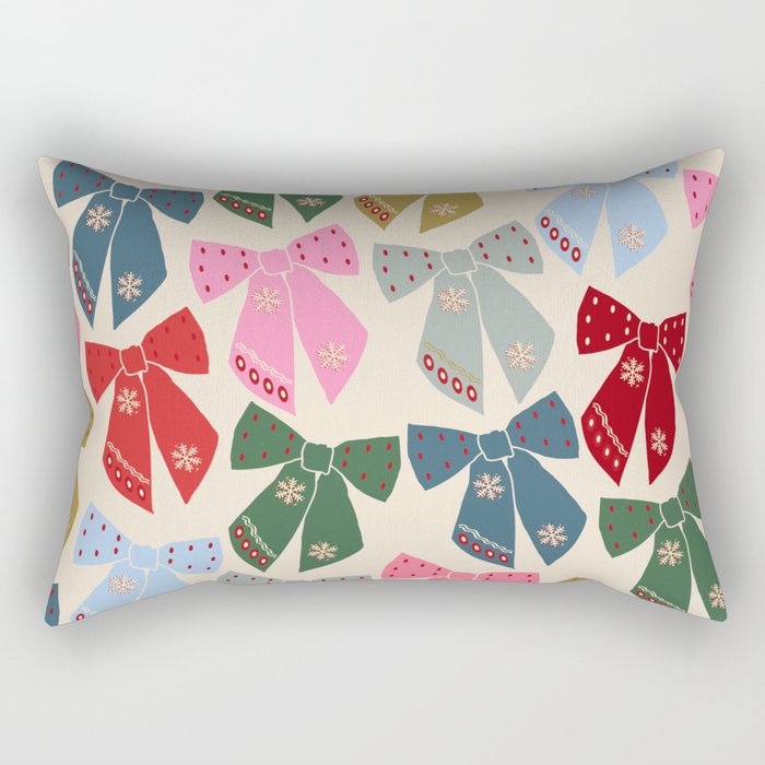 Christmas Bows Coquette Rectangular Pillow Gallery Image 1
