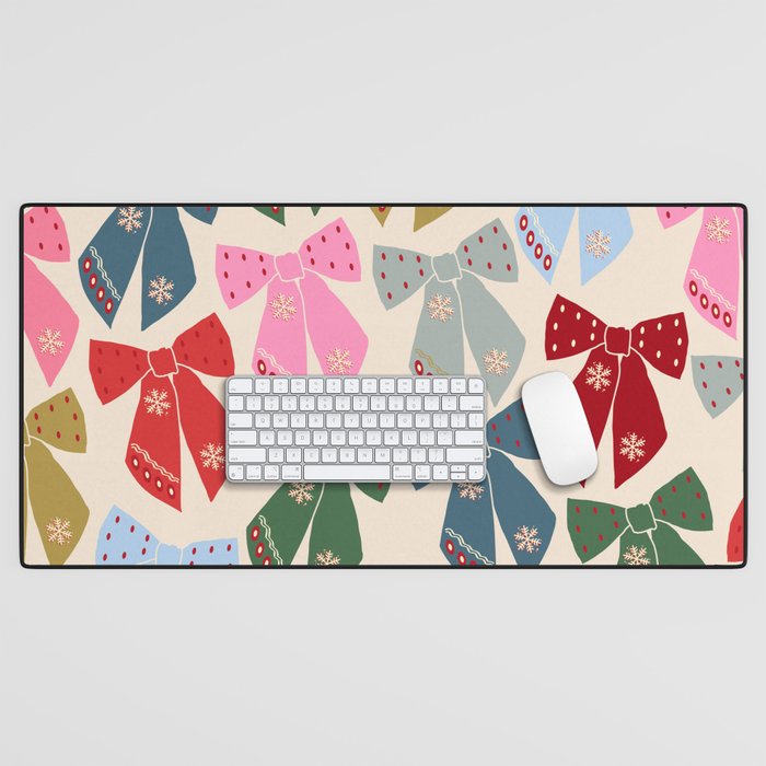 Christmas Bows Coquette Desk Mat Gallery Image 1