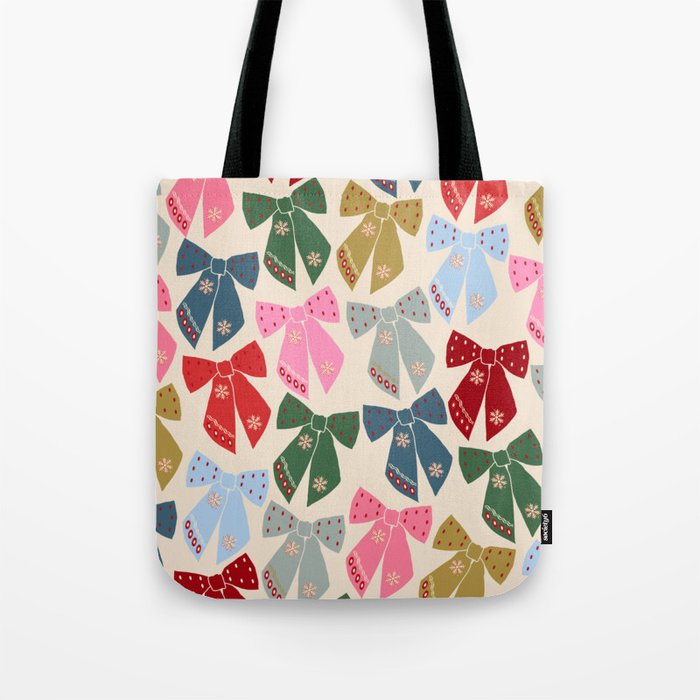 Christmas Bows Coquette Tote Bag Gallery Image 1