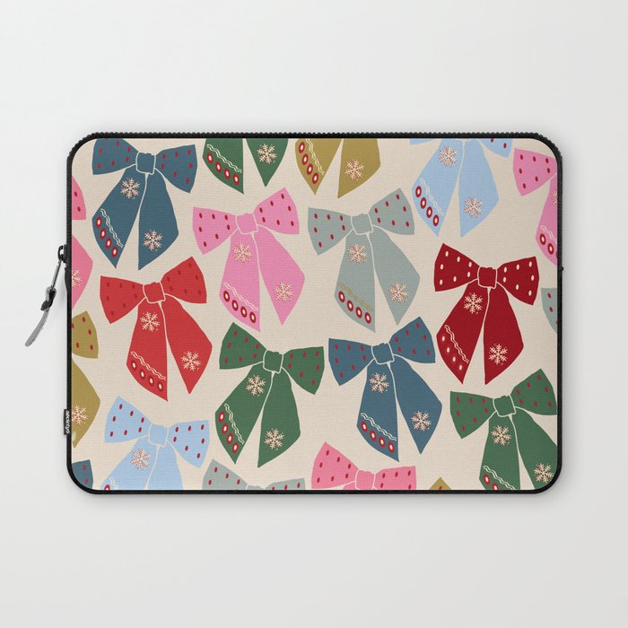 Christmas Bows Coquette Laptop Sleeve Gallery Image 1
