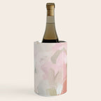 Time to Bloom - Forest Green Fuchsia Blush Pink Abstract Flower Spring Painting Art Wine Chiller Gallery Image 1