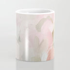 Time to Bloom - Forest Green Fuchsia Blush Pink Abstract Flower Spring Painting Art Coffee Mug Gallery Image 4