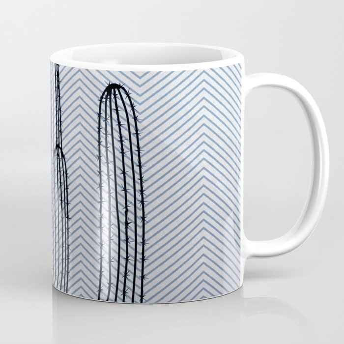 Deserted Cactus - chevron slate Coffee Mug Gallery Image 1