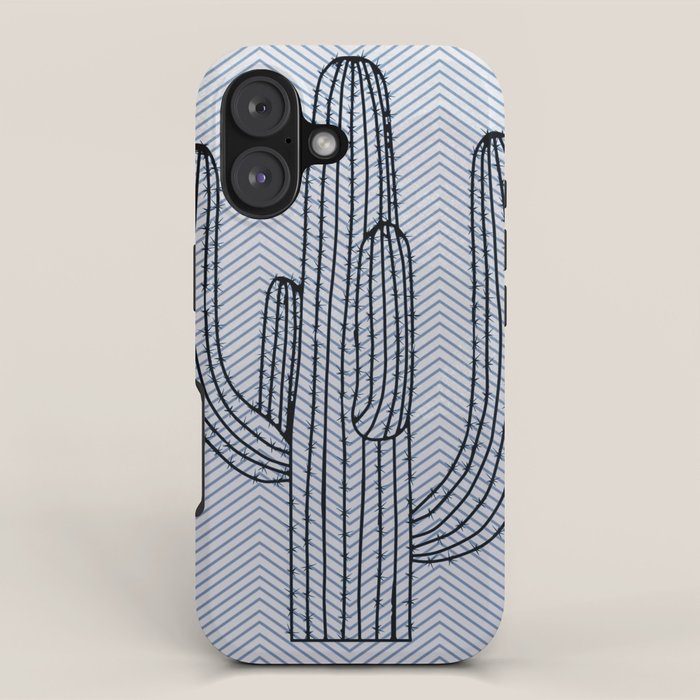 Deserted Cactus - chevron slate iPhone Case Gallery Image 1