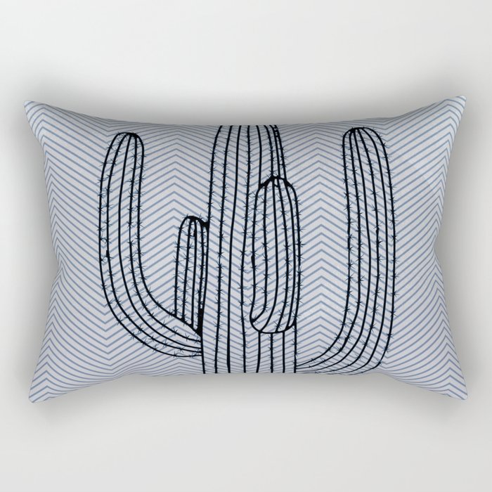 Deserted Cactus - chevron slate Rectangular Pillow Gallery Image 1
