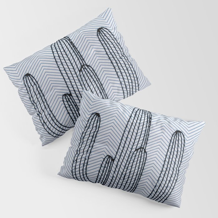 Deserted Cactus - chevron slate Pillow Sham Gallery Image 3