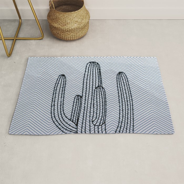Deserted Cactus - chevron slate Rug Gallery Image 1