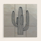 Deserted Cactus - chevron slate Wood Wall Art Gallery Image 1