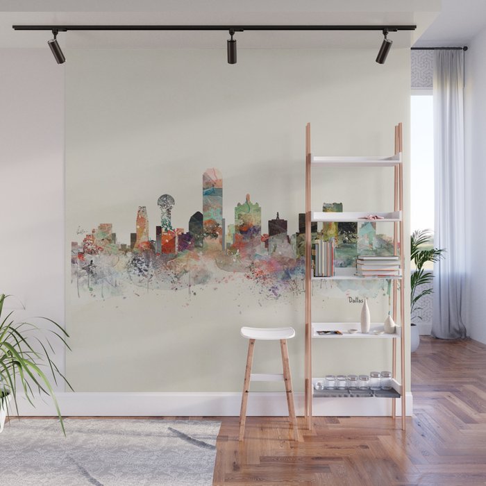 dallas skyline Wall Mural Gallery Image 1