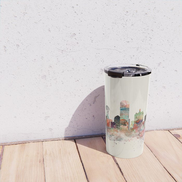 dallas skyline Travel Mug Gallery Image 4