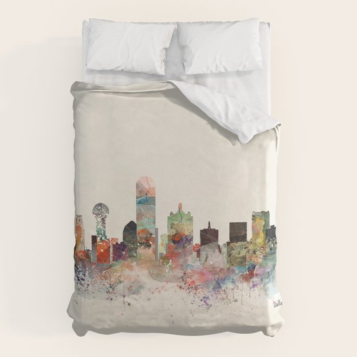 dallas skyline Duvet Cover Gallery Image 1