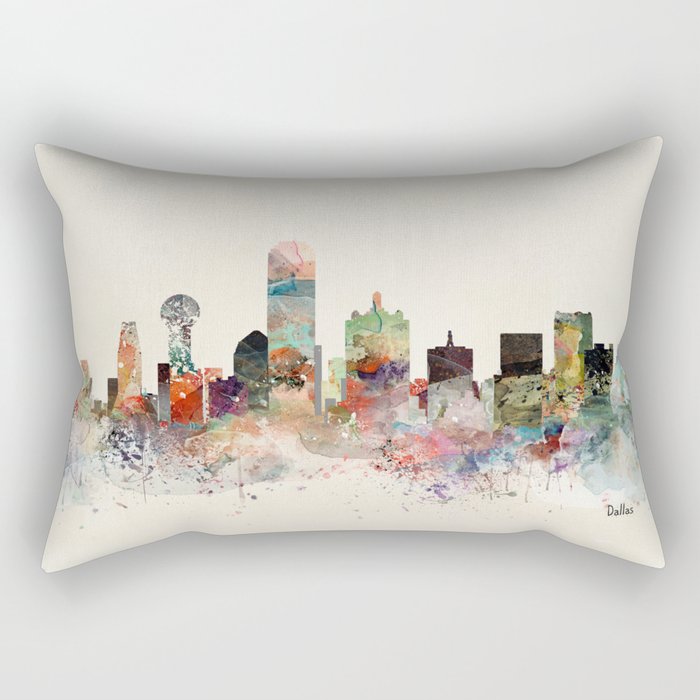 dallas skyline Rectangular Pillow Gallery Image 1