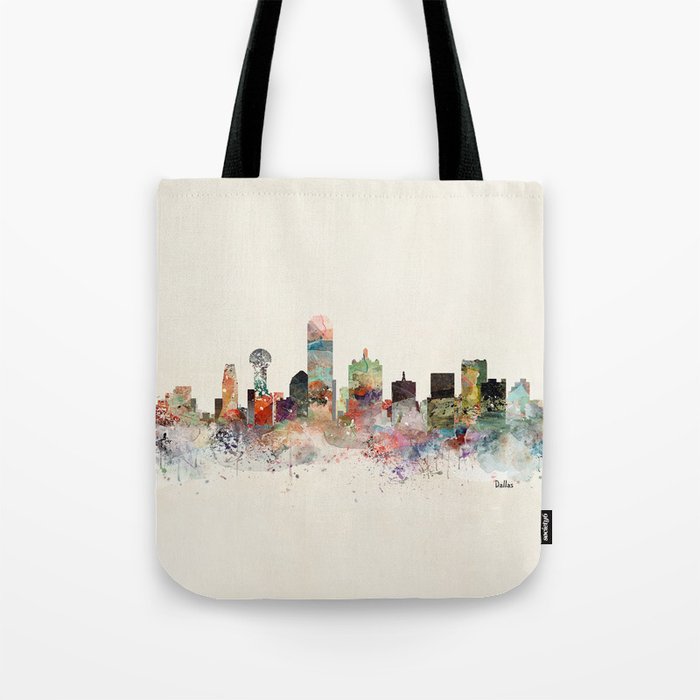 dallas skyline Tote Bag Gallery Image 1