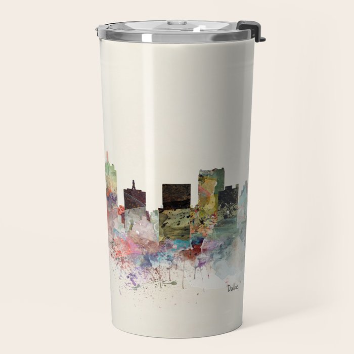 dallas skyline Travel Mug Gallery Image 2