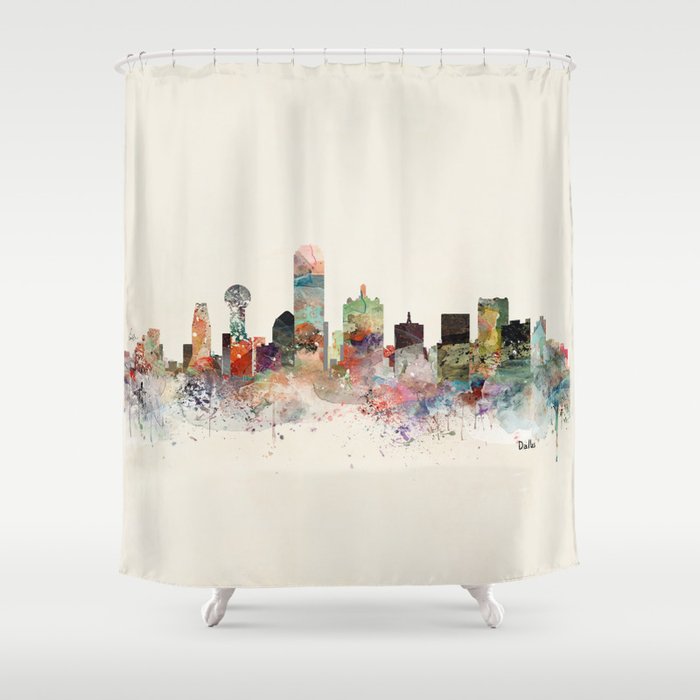 dallas skyline Shower Curtain Gallery Image 1