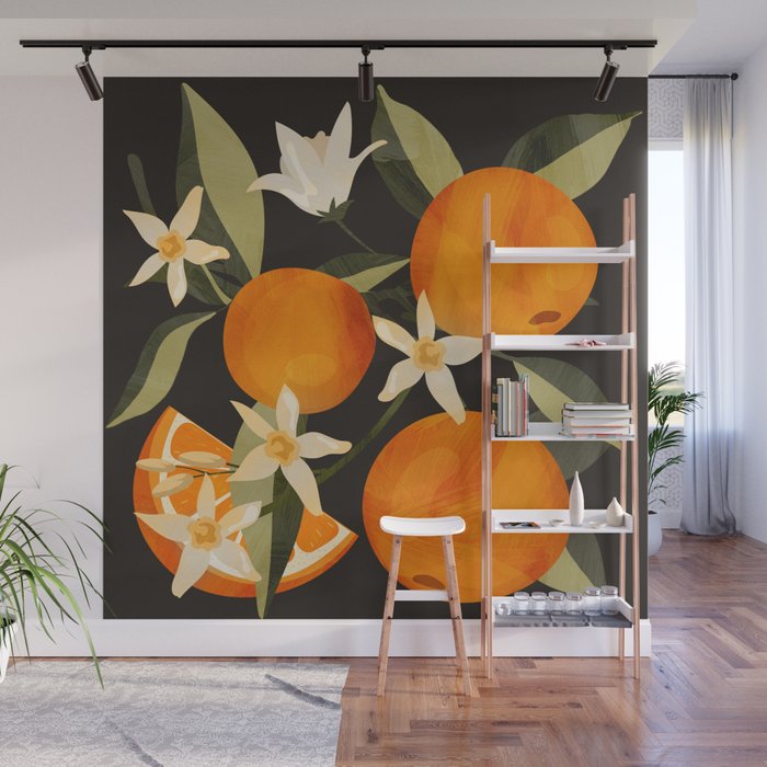 Oranges Botanical Art 1 Wall Mural Gallery Image 1