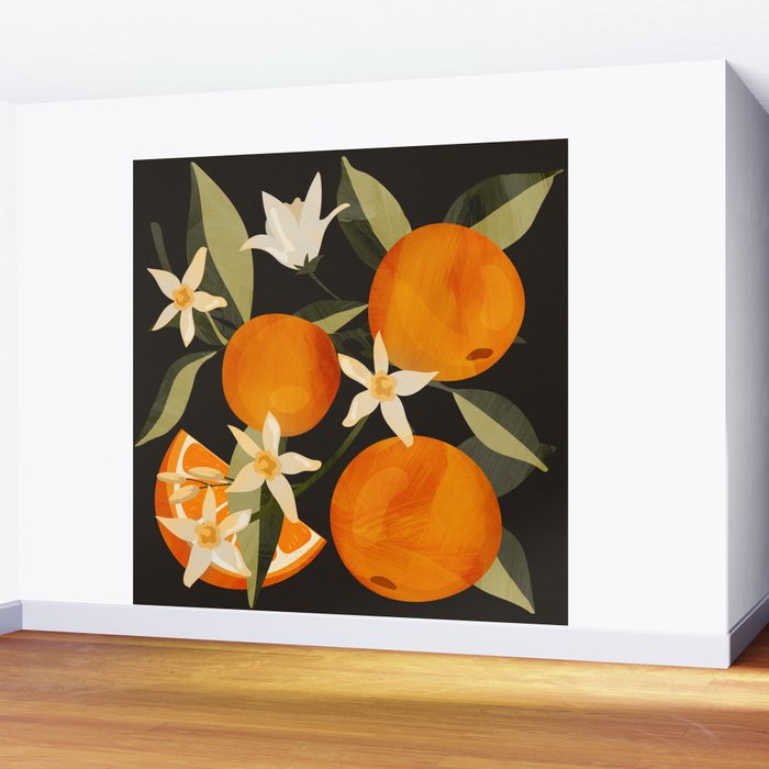 Oranges Botanical Art 1 Wall Mural Gallery Image 2