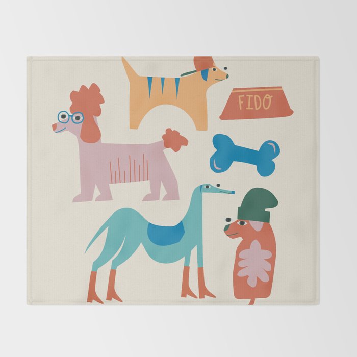 Summer Dogs Throw Blanket Gallery Image 2