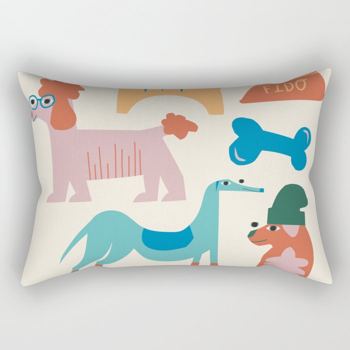 Summer Dogs Rectangular Pillow Gallery Image 2