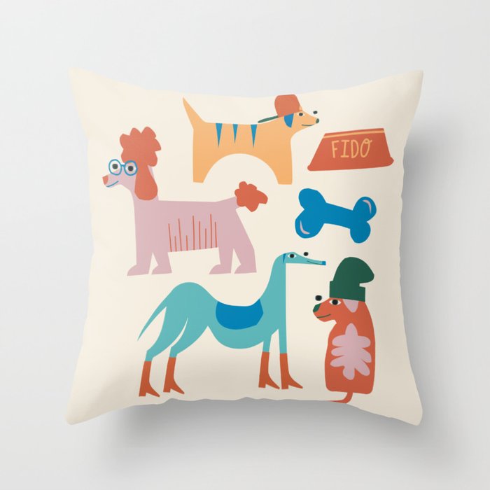 Summer Dogs Throw Pillow Gallery Image 6