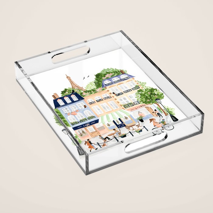 Parisian Buildings Acrylic Tray Gallery Image 1