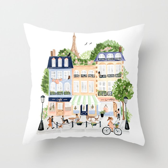 Parisian Buildings Throw Pillow Gallery Image 6