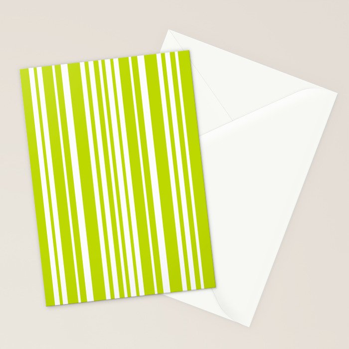 Classic Stripes XXXVIII - Lime Green Stationery Card Gallery Image 2