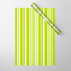 Classic Stripes XXXVIII - Lime Green Wrapping Paper Gallery Image 1