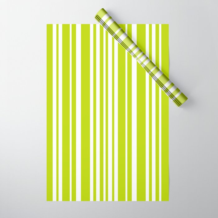 Classic Stripes XXXVIII - Lime Green Wrapping Paper Gallery Image 1