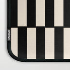 Long Blocks Retro Modern Geometric Checked Pattern in Black and Almond Cream Laptop Sleeve Gallery Image 3