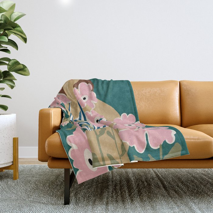 FLORAL FAT FUN FFF Throw Blanket Gallery Image 1