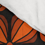 Retro 70s square mod flowers orange brown Comforter Gallery Image 4