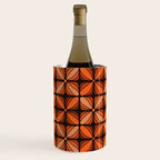 Retro 70s square mod flowers orange brown Wine Chiller Gallery Image 1
