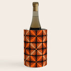 Retro 70s square mod flowers orange brown Wine Chiller Gallery Image 2