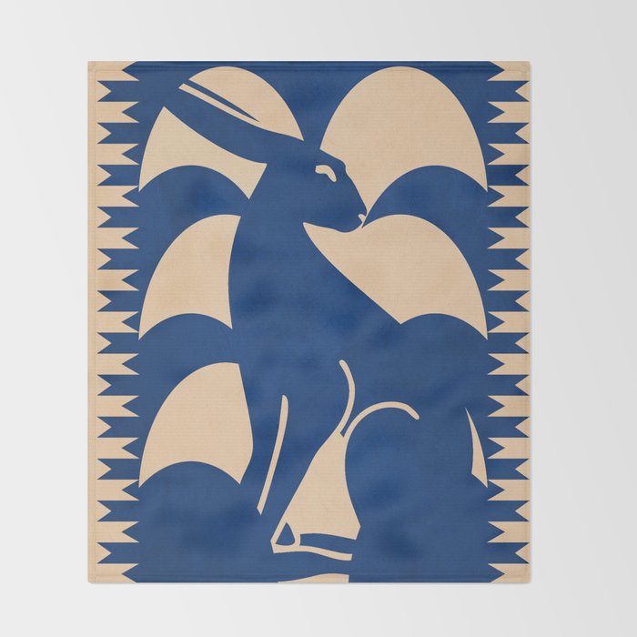 Minimalist Rabbit 6 Throw Blanket Gallery Image 2