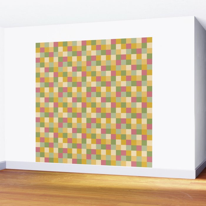  Bold Vintage Checks Pattern - Small XIX Wall Mural Gallery Image 2