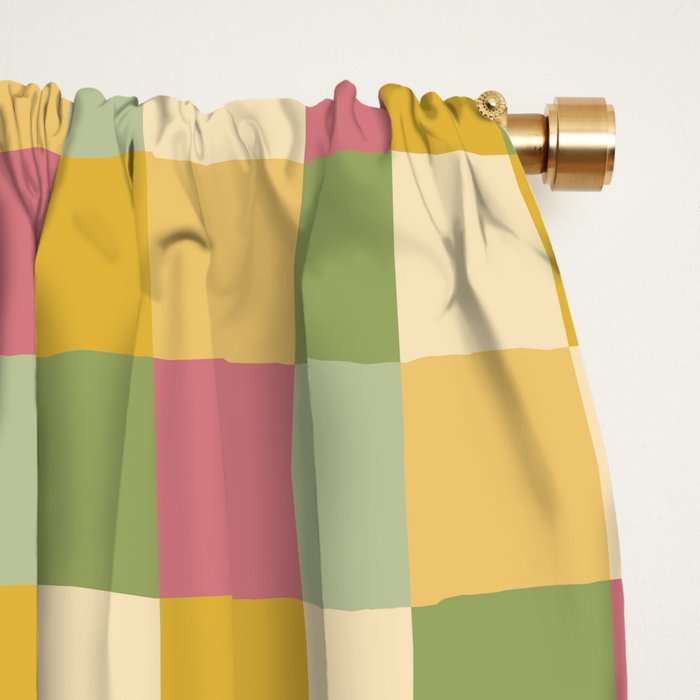  Bold Vintage Checks Pattern - Small XIX Window Curtain Gallery Image 2
