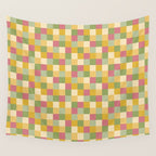  Bold Vintage Checks Pattern - Small XIX Wall Tapestry Gallery Image 4