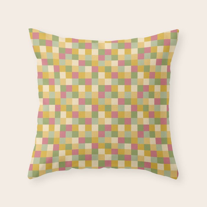  Bold Vintage Checks Pattern - Small XIX Throw Pillow Gallery Image 1