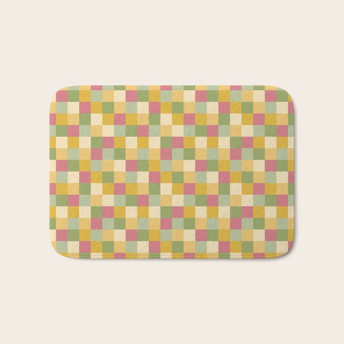  Bold Vintage Checks Pattern - Small XIX Bath Mat Gallery Image 1