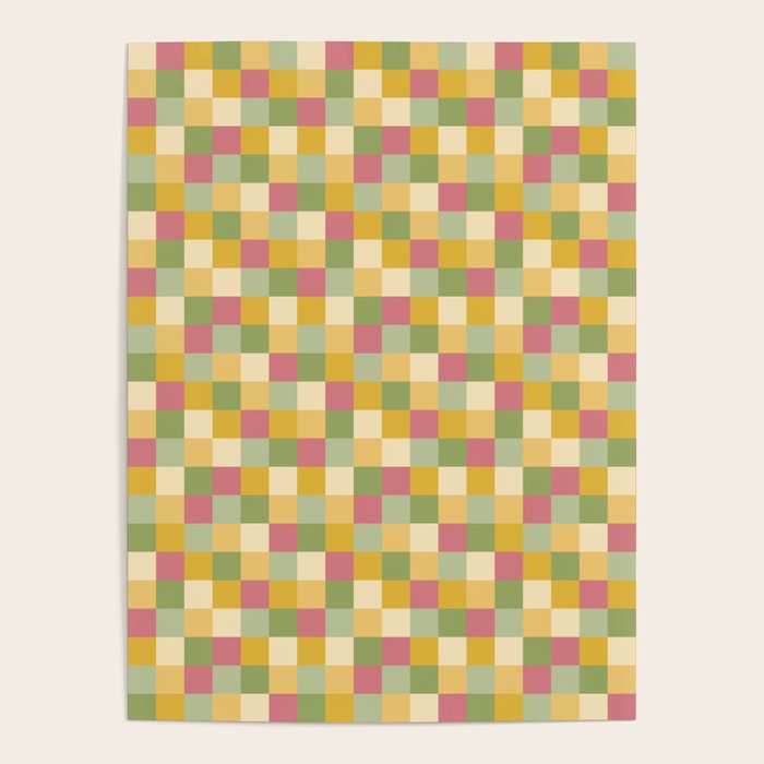  Bold Vintage Checks Pattern - Small XIX Poster Gallery Image 4