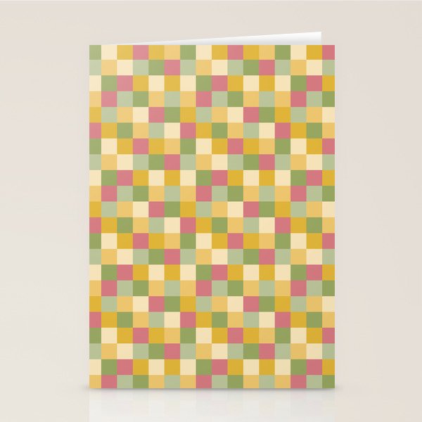  Bold Vintage Checks Pattern - Small XIX Stationery Card Gallery Image 1