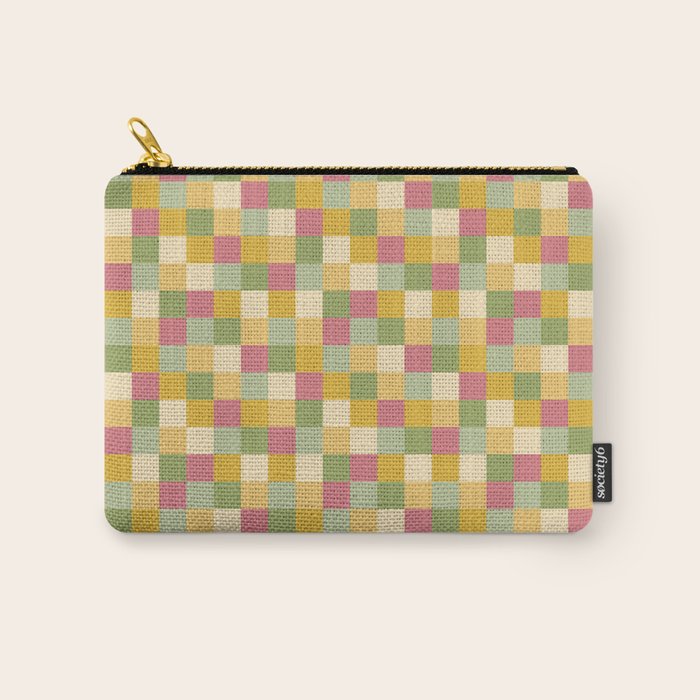 Bold Vintage Checks Pattern - Small XIX Carry All Pouch Gallery Image 1